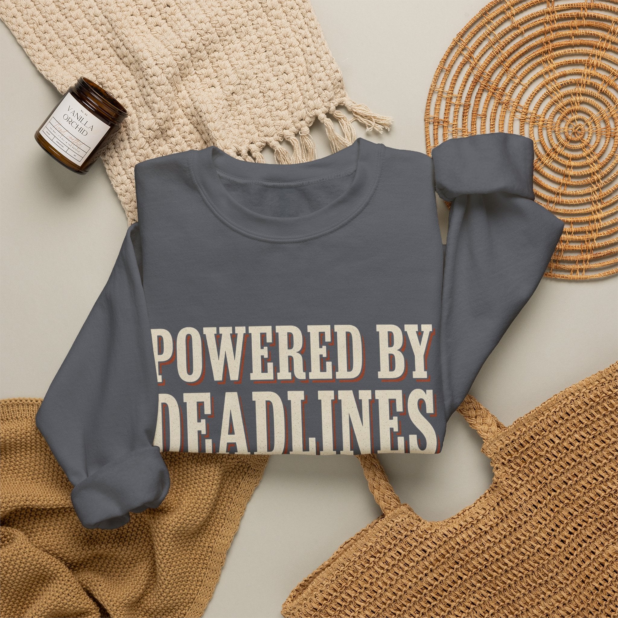 Powered By Deadlines And Denial Sweatshirt