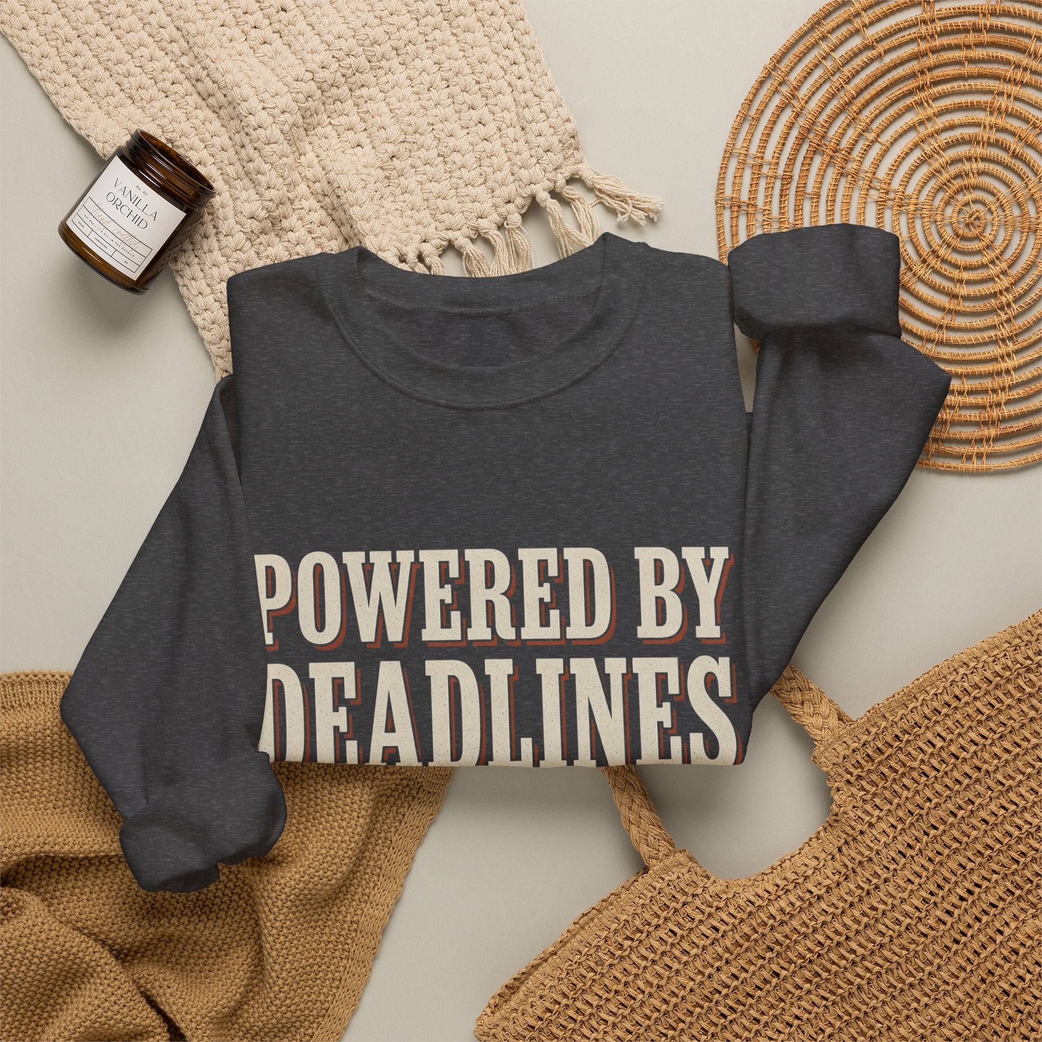 Powered By Deadlines And Denial Sweatshirt