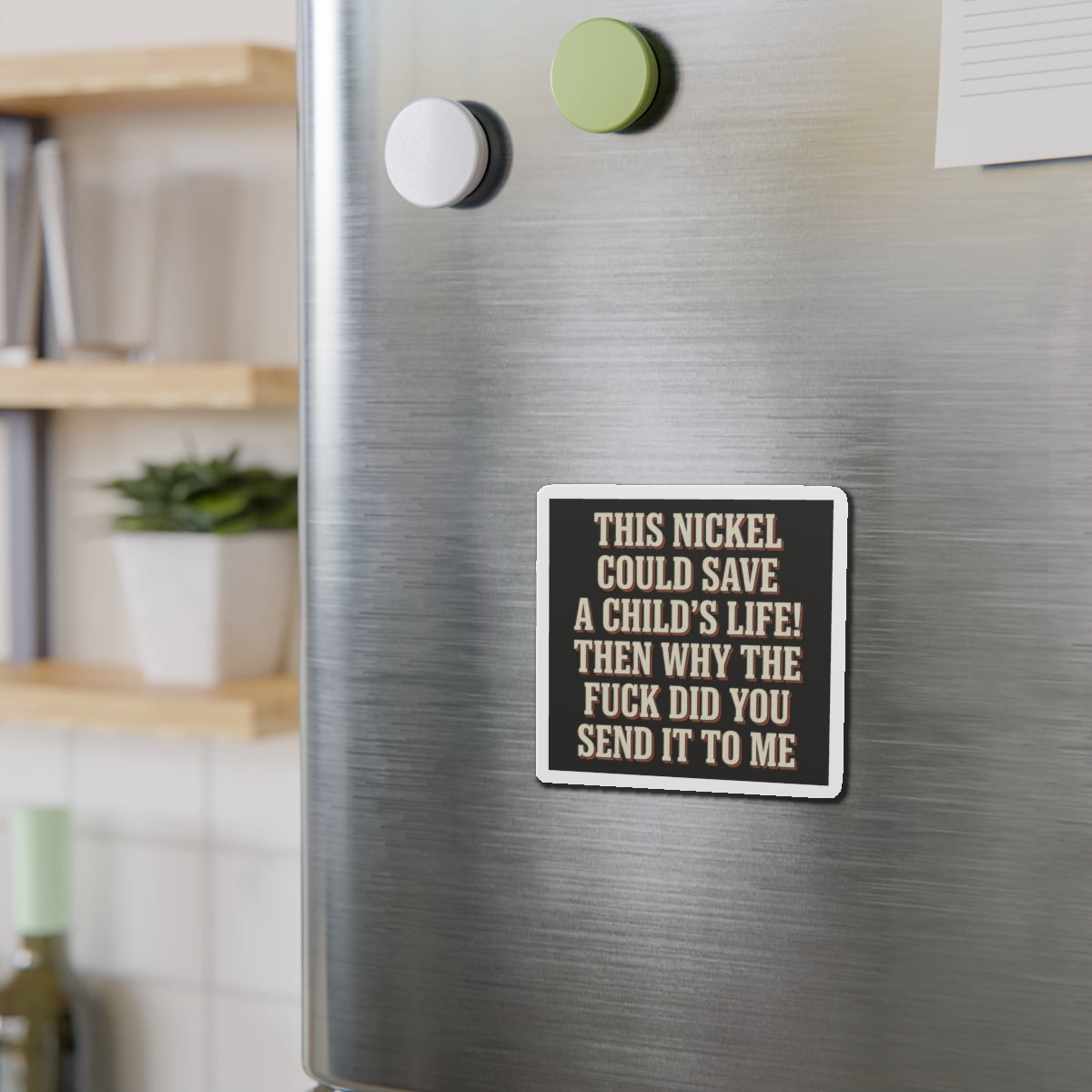 This Nickel Could Save A Child's Life! Then Why The Fuck Did You Send It To Me Magnet