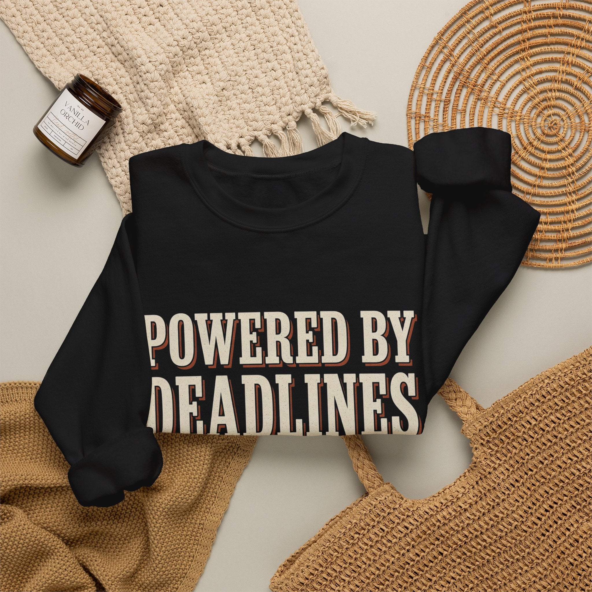 Powered By Deadlines And Denial Sweatshirt