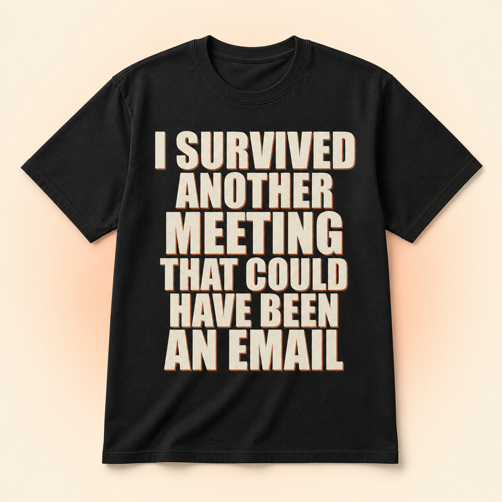 I Survived Another Meeting That Could Have Been An Email T-Shirt full front premium product mockup