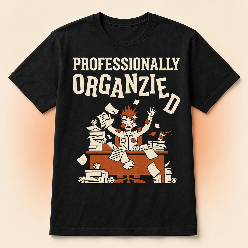 Professionally Organzied T-Shirt full front premium product mockup